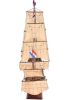 35" Brown Solid Wood Hand Painted Model Boat