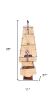 35" Brown Solid Wood Hand Painted Model Boat