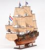 35" Brown Solid Wood Hand Painted Model Boat