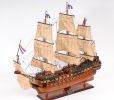 35" Brown Solid Wood Hand Painted Model Boat