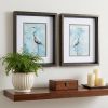 10" X 12" Brushed Silver Frame Hazy Morning Heron (Set Of 2)