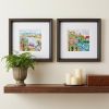 12" X 12" Brushed Silver Frame Palm Tree Set Of 2
