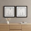 17" X 17" Silver Frame Poised Pose (Set Of 2)