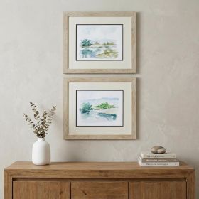 22" X 19" White Frame Spring Watercolor (Set Of 2)