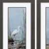 Set of Two Island Egret Brown Framed Art