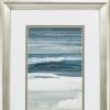 Set of Two 27" X 15" Ocean Print Silver Framed Art Wall Decor