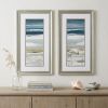 Set of Two 27" X 15" Ocean Print Silver Framed Art Wall Decor