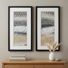 13" X 25" Silver Frame Raindrops (Set Of 2)