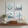 12" X 12" Matte White Frame Sealife (Set Of 4)