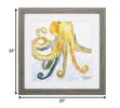 23" X 23" Sea Creature Octopus Brown Square Framed Art