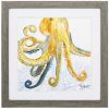 23" X 23" Sea Creature Octopus Brown Square Framed Art