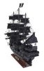 19" Black Solid Wood Hand Painted Model Boat