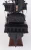 19" Black Solid Wood Hand Painted Model Boat