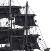 19" Black Solid Wood Hand Painted Model Boat