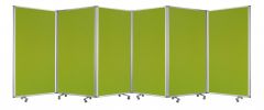 71" Green Iron Folding Six Panel Screen Room Divider