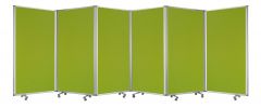 71" Green Iron Folding Six Panel Screen Room Divider