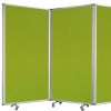 71" Green Iron Folding Six Panel Screen Room Divider