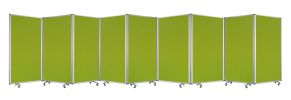 71" Green Iron Folding Nine Panel Screen Room Divider