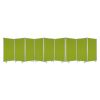 71" Green Iron Folding Nine Panel Screen Room Divider