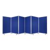 71" Blue Iron Folding Six Panel Screen Room Divider
