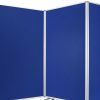 71" Blue Iron Folding Nine Panel Screen Room Divider