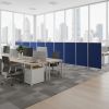 71" Blue Iron Folding Nine Panel Screen Room Divider