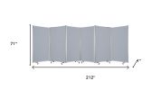 71" Gray Iron Folding Six Panel Screen Room Divider