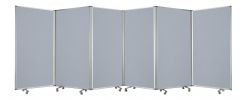 71" Gray Iron Folding Six Panel Screen Room Divider