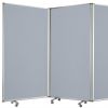 71" Gray Iron Folding Six Panel Screen Room Divider