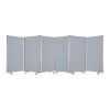 71" Gray Iron Folding Six Panel Screen Room Divider