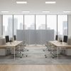 71" Gray Iron Folding Six Panel Screen Room Divider