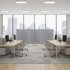 71" Gray Iron Folding Six Panel Screen Room Divider