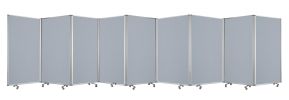 71" Gray Iron Folding Nine Panel Screen Room Divider