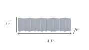 71" Gray Iron Folding Nine Panel Screen Room Divider
