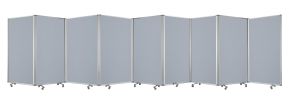 71" Gray Iron Folding Nine Panel Screen Room Divider