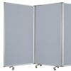 71" Gray Iron Folding Nine Panel Screen Room Divider