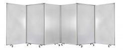71" Clear Iron Folding Six Panel Screen Room Divider
