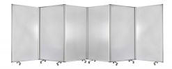 71" Clear Iron Folding Six Panel Screen Room Divider