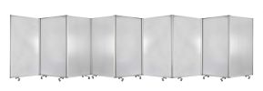 71" Clear Iron Folding Nine Panel Screen Room Divider