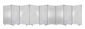 71" Clear Iron Folding Nine Panel Screen Room Divider