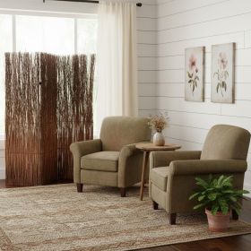 84" Brown Rattan Panel Screen Room Divider
