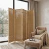7" Light Bamboo 4 Panel Room Divider Screen