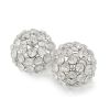 Set of Two Silver And Clear Faux Crystal And Metal Orb Decorative Tabletop Sculptures