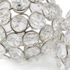 Set of Two Silver And Clear Faux Crystal And Metal Orb Decorative Tabletop Sculptures