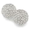 Set of Two Clear And Silver Faux Crystal And Steel Decorative Orb Tabletop Sculptures