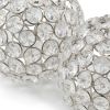 Set of Two Clear And Silver Faux Crystal And Steel Decorative Orb Tabletop Sculptures
