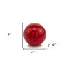 4" Red Aluminum Decorative Orb Tabletop Sculpture