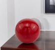 4" Red Aluminum Decorative Orb Tabletop Sculpture