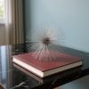 6" Silver Iron Decorative Urchin Spiky Sphere Tabletop Sculpture