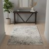 4' X 6' Ivory Black And Gray Abstract Handmade Area Rug